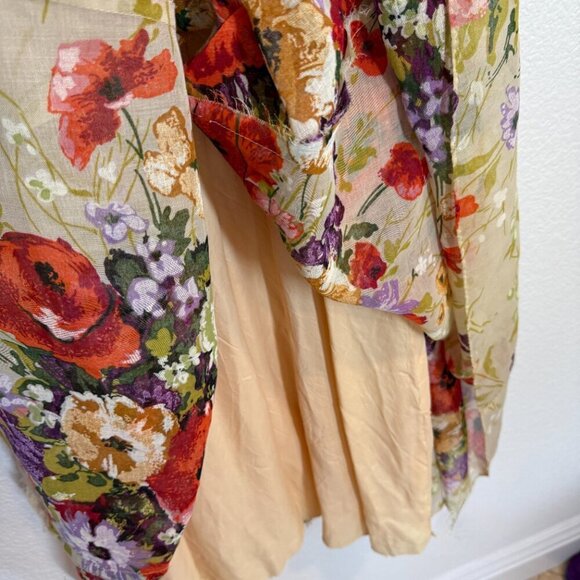 Vintage 70s Jack Bryan Maxi Dress Floral Print Chiffon Party Summer Cocktail XS - Picture 13 of 16